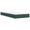 vidaXL Pat box spring cu saltea, verde &icirc;nchis, 100x200 cm, catifea