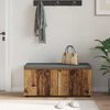 vidaXL Bancă pentru hol cu pernă cu ușă Lemn vechi 100 x 38 x 46 cm
