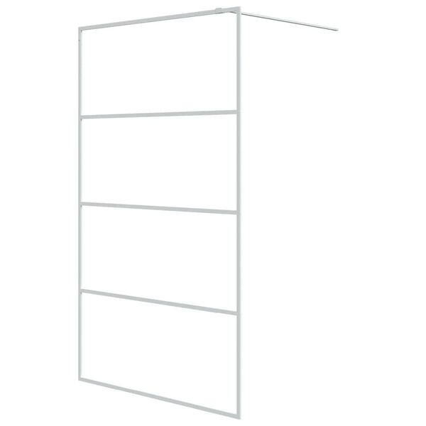 vidaXL Paravan duș walk-in, alb, 115x195 cm, sticlă ESG transparentă