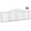 vidaXL Coșuri gabion arcuite 6 buc., 300x30x80/100 cm, fier galvanizat