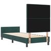 vidaXL Pat cu arcuri cu headboard Verde &icirc;nchis 80 x 200 cm Catifea