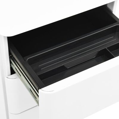 vidaXL Dulap dosare mobil, alb, 30x45x59 cm, oțel