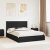 vidaXL Pat cu storage cu headboard Negru 150 x 200 cm Lemn compozit