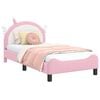 vidaXL Cadru de pat pentru copii cu spătar Roz 80 x 160 cm PU