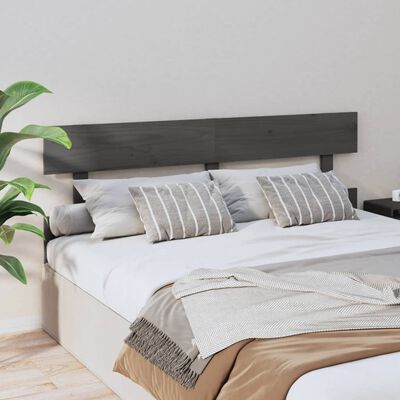 vidaXL Tăblie de pat, gri, 164x3x81 cm, lemn masiv de pin