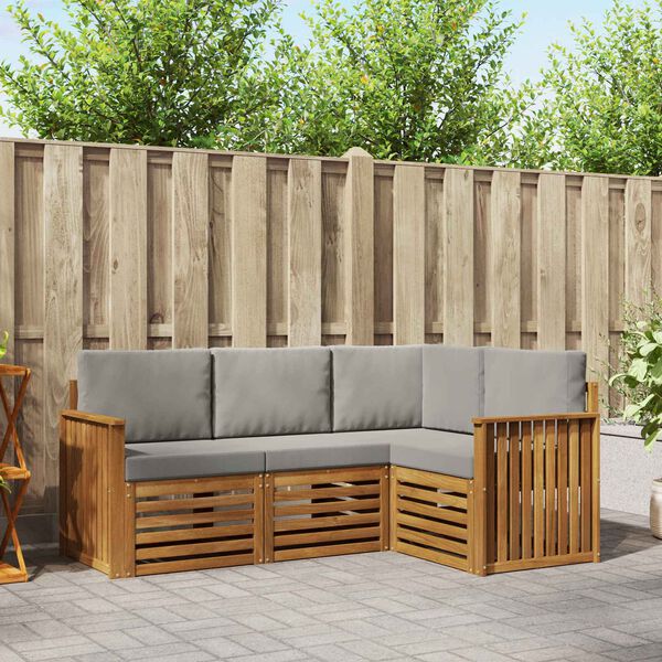 vidaXL Seturi de canapele cu pernă 4 pcs Gri natural și deschis