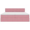 vidaXL Pat cu storage cu saltea cu headboard Roz 100 x 200 cm