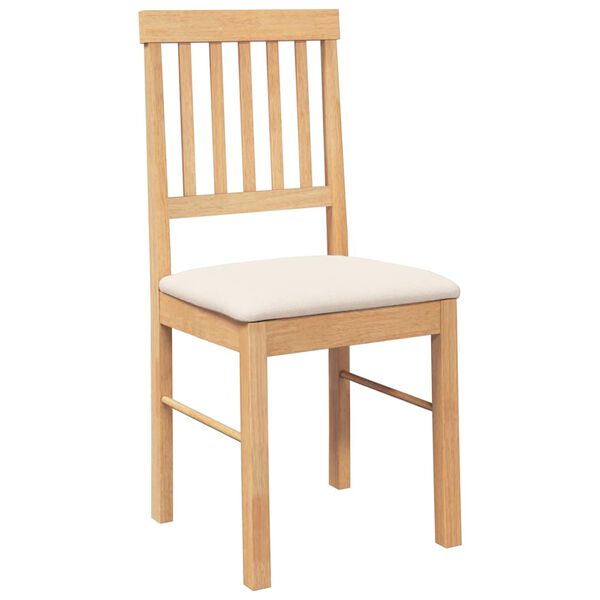 vidaXL Scaune de sufragerie cu perne 2 buc din cauciuc din lemn masiv