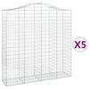 vidaXL Coșuri gabion arcuite, 5 buc 200x50x200/220 cm, fier galvanizat
