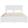 vidaXL Cadru de pat cu headboard Alb 140 x 200 cm Lemn compozit