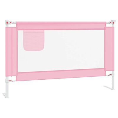 vidaXL Balustradă de protecție pat copii, roz, 120x25 cm, textil