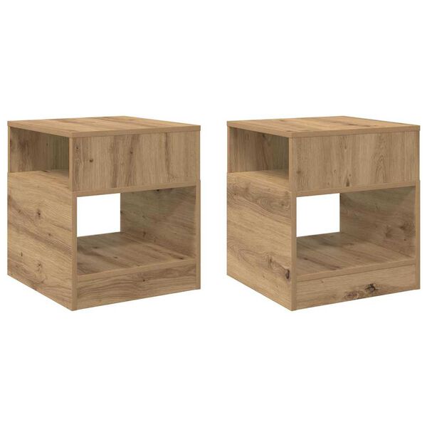 vidaXL Masă laterală 2 pcs Stejar Artizanal 40,5 x 40 x 45 cm