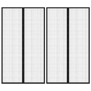vidaXL Perdele de ușă anti-insecte cu magnet, 2 buc., negru, 200x80 cm