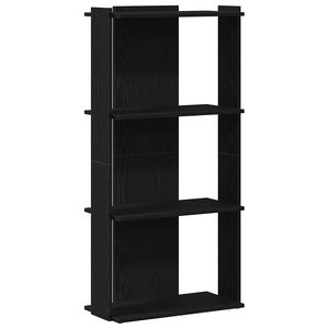 vidaXL Bibliotecă cu 3 niveluri, negru, 60x30x120 cm, lemn prelucrat