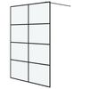 vidaXL Perete cabină duș walk-in negru 140x195 cm sticlă ESG mată