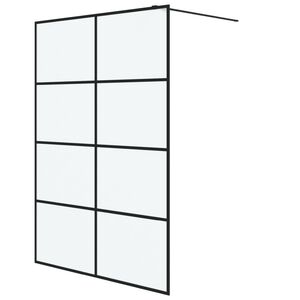 vidaXL Perete cabină duș walk-in negru 140x195 cm sticlă ESG mată