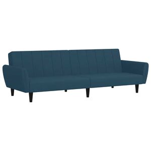 vidaXL Canapea extensibilă cu 2 locuri, albastru, catifea