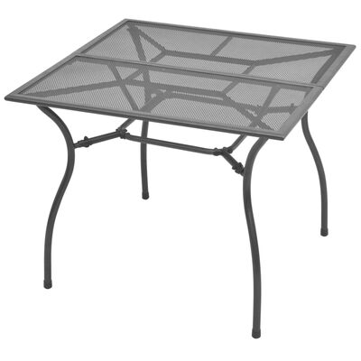 vidaXL Masă de grădină, 90 x 90 x 72 cm, plasă din oțel