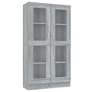 vidaXL Dulap vitrină, gri sonoma, 82,5x30,5x150 cm, lemn prelucrat