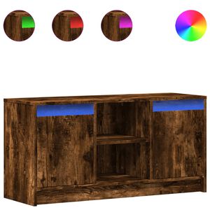 vidaXL Dulap TV cu LED, stejar fumuriu, 100x34x50 cm, lemn prelucrat