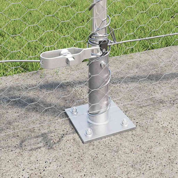 vidaXL St&acirc;lp de gard. Argintiu 10 x 1 m (plasă de 25 mm) Oțel