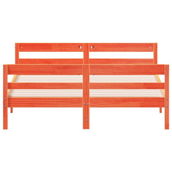 vidaXL Cadru de pat fără saltea, maro ceruit 140x200 cm lemn masiv pin