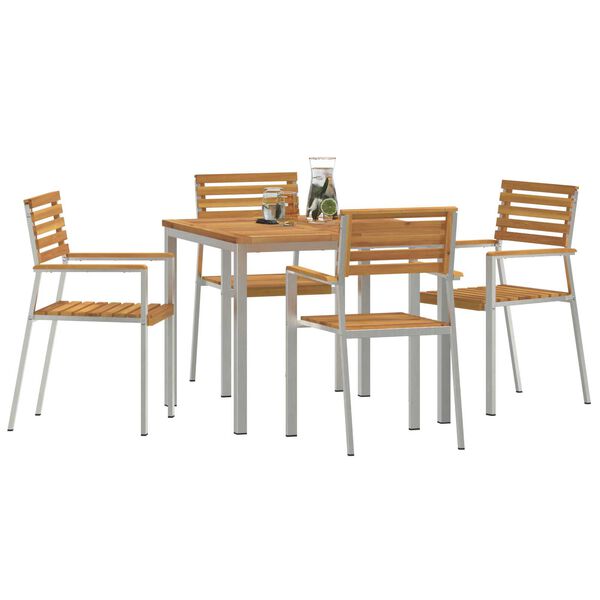 vidaXL Set de masă pentru grădină 5 pcs Maro Lemn Solid de Acacia