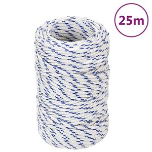 vidaXL Frânghie de barcă, alb, 2 mm, 25 m, polipropilenă