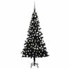 vidaXL Brad Crăciun pre-iluminat cu set globuri, negru, 180 cm, PVC