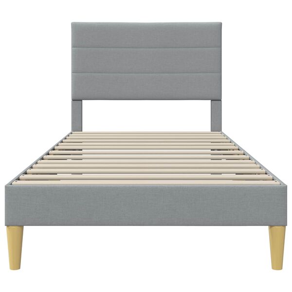 vidaXL Cadru de pat cu headboard Gri deschis 80 x 200 cm țesătură