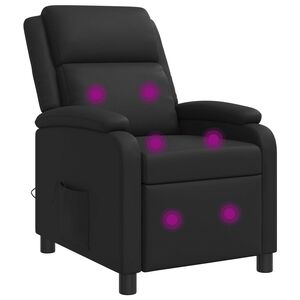 vidaXL Reclinabil cu masaj Negru Piele artificială