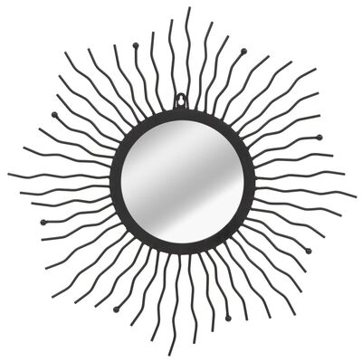 vidaXL Oglindă de perete, negru, 60 cm, raze de soare