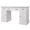 vidaXL Birou dublu cu piedestal, 140 x 48 x 80 cm, alb