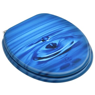 vidaXL Capac WC, MDF, albastru, model strop de apă