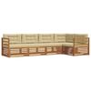 vidaXL Set de canapele de exterior cu pernă 5 pcs Natural și Bej
