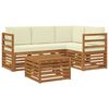 vidaXL Set de canapele de exterior cu pernă 5 pcs Natural și Crem