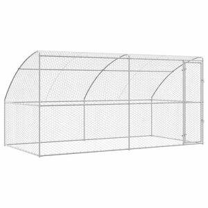 vidaXL Cușcă pentru c&acirc;ini 2 pcs Argintiu 4 x 2 x 2 m Oțel galvanizat