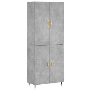 vidaXL Dulap &icirc;nalt, gri beton, 69,5x34x180, lemn compozit