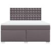 vidaXL Pat box spring cu saltea, gri, 180x200 cm, piele ecologică