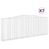 vidaXL Coșuri gabion arcuite 7 buc, 400x30x140/160 cm, fier galvanizat