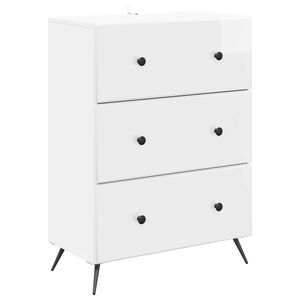 vidaXL Dulap cu sertare Alb foarte lucios 66 x 34,5 x 90 cm