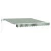 vidaXL Copertină retractabilă Verde și alb 350 x 250 cm