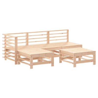 vidaXL Set mobilier de grădină cu perne, 5 piese, lemn masiv