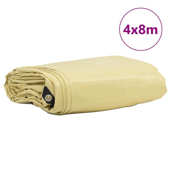 vidaXL Pânză 650g / m² Bej 4 x 8 m Pânză cu acoperire PVC