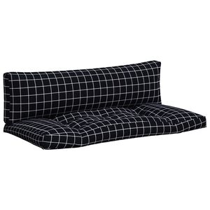 vidaXL Perne pentru paleți, 2 buc, negru, model carouri, textil oxford