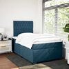 vidaXL Pat box spring cu saltea, albastru, 120x200 cm, catifea
