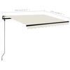 vidaXL Copertină retractabilă manual cu LED, crem, 300x250 cm