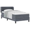 vidaXL Pat cu arcuri cu headboard Gri &icirc;nchis 90 x 190 cm Catifea