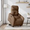 vidaXL Fotoliu rabatabil cu ridicare pe verticală, maro, textil