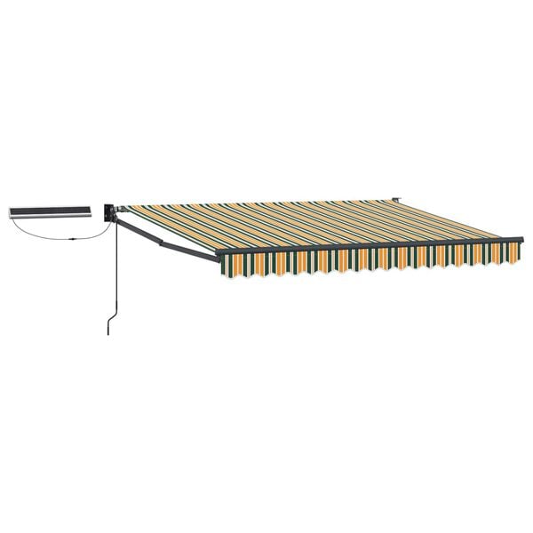 vidaXL Cort electric retractabil Verde și galben 3,5 x 2,5 m